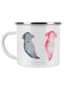 Эмалированная кружка для кемпинга Аксолотль, девушка без слов, белая Mr. & Mrs. Panda