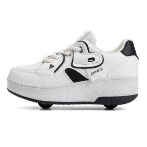 Износостойкие низкие детские скейтерские кроссовки Kids' с амортизацией Kuding, белый