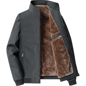 Пуховик мужской со стойкой и подкладкой из флиса VanCamel, серый (коричневый fleece-lined)