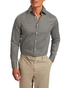 Хлопковая рубашка Jozef приталенного кроя с мини-геометрическим принтом Ted Baker, серый