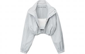 Alexander Wang Двухслойное укороченное спортивное пальто, Gray