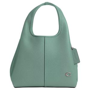 COACH Лана полированная кожаная сумка через плечо среднего размера женская голубая кристалл