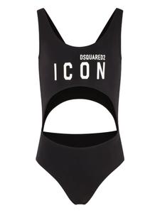 DSQUARED2 KIDS купальник с принтом логотипа, черный