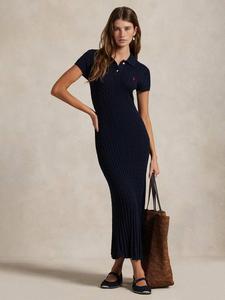 Хлопковое платье-свитер с короткими рукавами Ralph Lauren, Navy