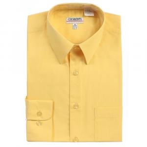 Gioberti Мужская однотонная классическая рубашка с длинным рукавом, цвет Banana