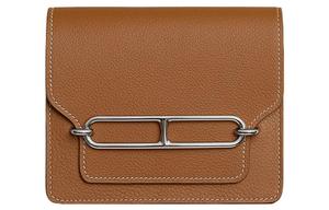 Рюкзак-кошелек на пояс Hermes Roulis из телячьей кожи Evercolor с пигментной отделкой, цвет золото/лайм