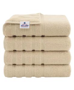 Роскошный набор банных полотенец American Soft Linen Edison из 100% турецкого хлопка, 4 шт, бежевый