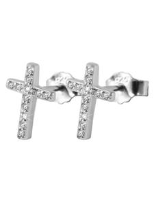 Adeliás Женские серьги - серьги-гвоздики из серебра 925 пробы с кубическим цирконием в серебряной оправе