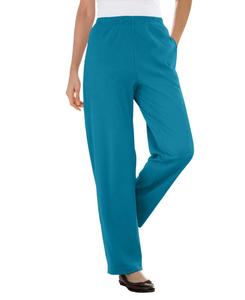 Женские трикотажные брюки Within 7-Day прямого кроя в рубчик, надеваемые через голову Woman Within, Deep teal