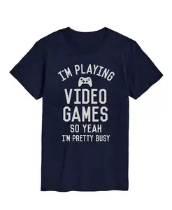 Мужская футболка с коротким рукавом "Playing Video Games So Ya I'm Busy" AIRWAVES, синий