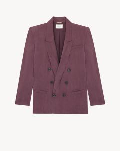 Жакет из шелкового хаботай Saint Laurent, фиолетовый