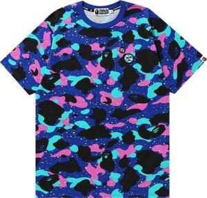Футболка BAPE x Kid Cudi Camo Tee 'Navy', разноцветный