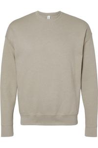 Толстовка BELLA + CANVAS из губчатого флиса с заниженной линией плеч и круглым вырезом, цвет heather stone