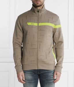 Толстовка мужская Boss Green на молнии с принтом, бежево-зеленый