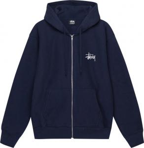 Худи Stussy Basic Zip Hoodie 'Navy', синий