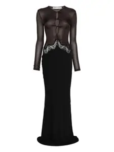 Платье макси с кружевом Christopher Esber, черный