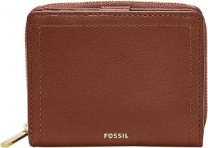 Кошелек Fossil Logan Leather RFID-Blocking Mini Multifunction Bifold for Women, коричневый