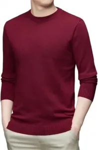 Мужской свитер с круглым вырезом и длинными рукавами