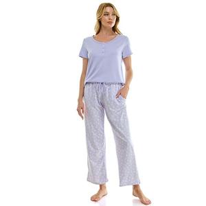 Пижамный топ и брюки Petite cozy luxe Croft & Barrow, Marla Flor Ellen Purpl