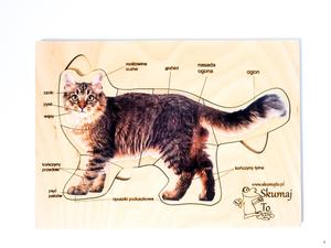 Внешнее строение кота, деревянный пазл, строение кота. Inna marka