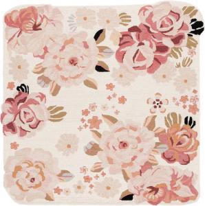 Ковер SAFAVIEH, 183 x 183 см, Jardin Collection, Ivory & Pink, цветочный дизайн, ручной работы из шерсти, идеально для гостиной, столовой, спальни (JAR737A-6SQ)