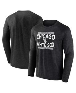 Мужская черная футболка Chicago White Sox Heroic Play Raglan с длинным рукавом Fanatics