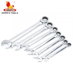 Односторонний трещоточный ключ Wynns из хром-ванадиевой стали, гаечный ключ двойного назначения, быстродействующий сливовой ключ, набор из 8 предметов, 8–19 мм W0353A 1 комплект