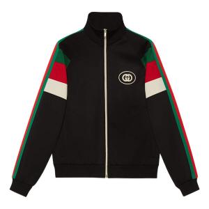 Куртка GUCCI FW22 Neoprene zip jacket with Web 'Black', черный