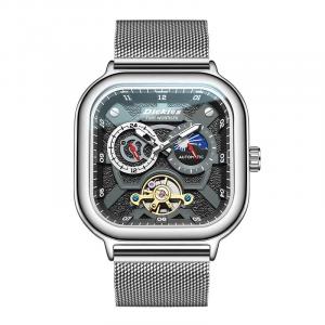 Часы Dickies Sun, Moon, and Stars (модель CL-579), Limited Neon Box+DK Cuban Bracelet/серебристый/черный