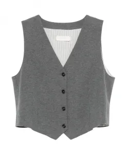 Жилет с кашемировой отделкой Circolo 1901, серый