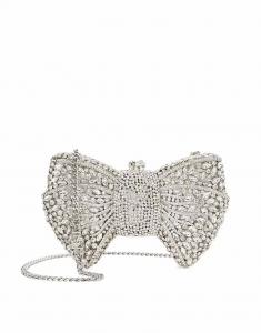 Сумка-клатч Enchant серебристого цвета Dune London