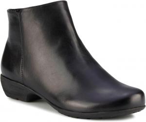 Женские кожаные ботильоны Ros Hommerson EZRA с круглым носком и скрытой молнией, Black Leather