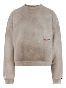 Свитшот с эффектом поношенности и круглым вырезом Paly, серый