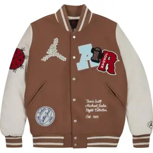 Куртка Air Jordan x Travis Scott Varsity Jacket 'Antique Brown', коричневый