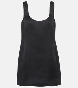 Мини-платье из шелкового атласа Pranta Khaite, черный