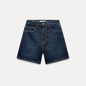 Джинсовые шорты Z1975 Mom Fit с высокой посадкой ZARA, синий (Размер M)