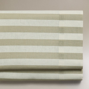 Простыня Zara Home Striped Cotton Linen, зеленый