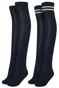 Гольфы Urban Classics Ladies Overknee Socks 2-Pack, черный/черно-серый