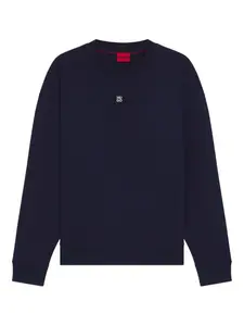 Свитшот с логотипом на табличке Hugo, синий