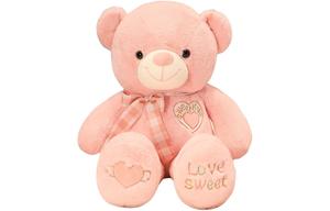 Плюшевая кукла Heart Bear, высота 80см/100см/120см/135см, длина 50 Doudou Beibei, розовый