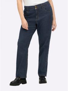 Sheego Прямые джинсы темно-синего цвета