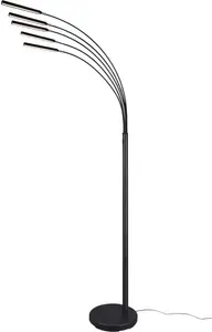 TRIO Leuchten Светодиодный торшер "Reed", 5 лампочек, источник света Светодиодный модуль | Постоянно встроенный светодиод, сенсорный диммер, функция памяти Рост: 196 см, черный