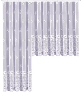 Жаккардовая штора Heimtexland, белая, полупрозрачная, с цветочным узором, присборенная лента, тип 318, 240 x 600 см (В x Ш), для окон шириной 190-240 см heimtexland