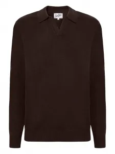 Свитер с V-образным вырезом Mc2 Saint Barth, коричневый