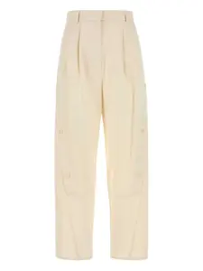 Брюки со складками и карманами MAX MARA, нейтральный