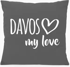 Подушка для дивана Huuraa Davos My Love Gift 40x40 см с наполнителем из серо-стального хлопка Davos Souvenir Hellweg Druckerei