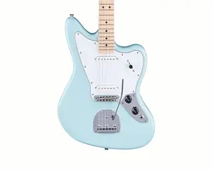 Fender Squier FSR Affinity Series Jaguar с кленовой грифовой доской, белым пикгардом и соответствующим головным колком, цвет Daphne Blue