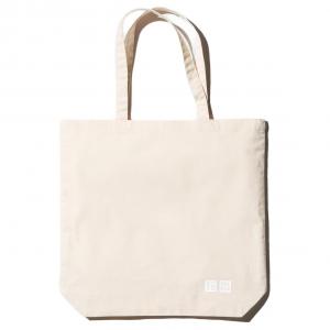 UNIQLO Хлопковая сумка-шоппер унисекс бежевая, Beige