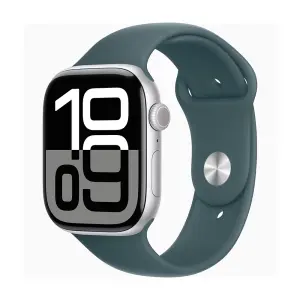 Умные часы Apple Watch Series 10 (GPS), 46 мм, Silver Aluminum Case/Lake Green Sport Band - M/L