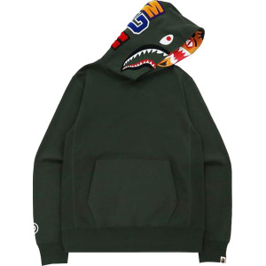 Худи BAPE Shark x Tiger Pullover Hoodie 'Olive Drab', зеленый